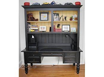 Lillian August Rubbed Black Finish Desk With Hutch ) √ Early Pickup OK