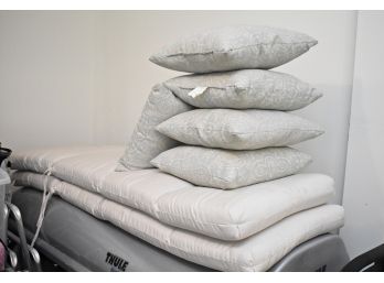 5 Restoration Hardware Outdoor Pillows & Two Outdoor Lounge Cushions