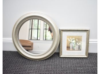 Circular Mirror 21' Dia  & Wall Art