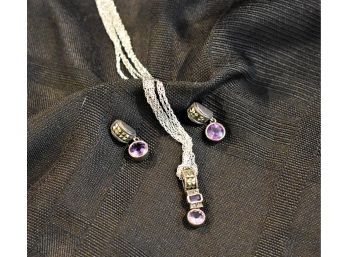 Sterling Necklace & Earrings Set