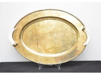 Large Brass Horn Handle Tray