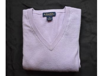100% Cashmere Sweater, Brooks Brothers, Mens Classic VNeck, Lavender XXL (Retail $300)