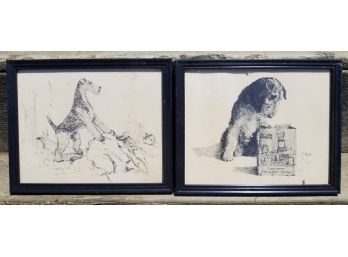 Two Vintage Airedale Prints (2)