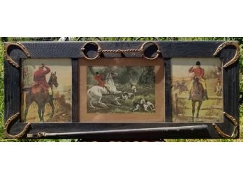 Unusual Equesterian Framed Artwork With Assemblage Elements