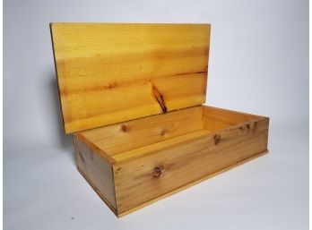 Vintage Knotty Pine Wooden Storage Box
