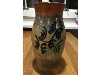 Earthenware Vase With Blue Design