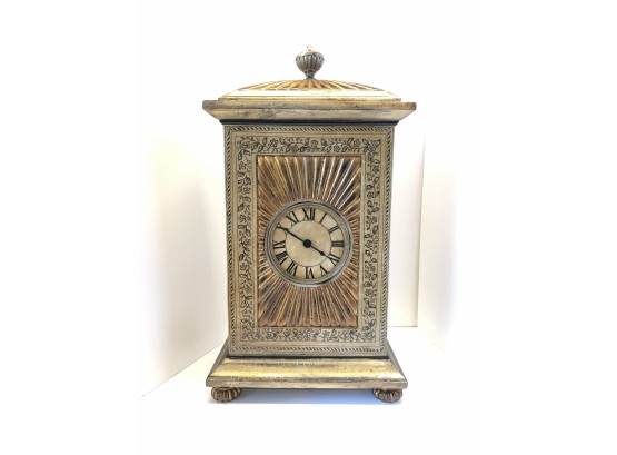 Golden Clock With Hidden Jewel Box
