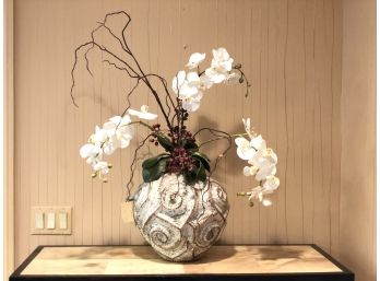 Floral Arrangement In Footed Stand