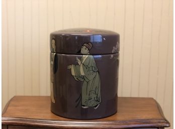 PAINTED ORIENTAL CANISTER