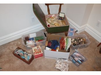 Large Lot Of Sewing Items - Sewing Chair Is Not Included