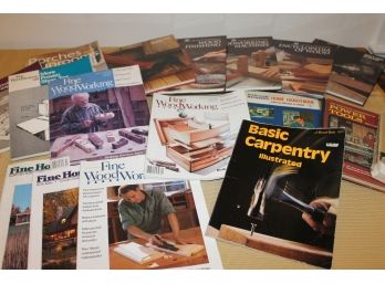Group Of 17 Woodworking And Home Improvement Books And Magazines