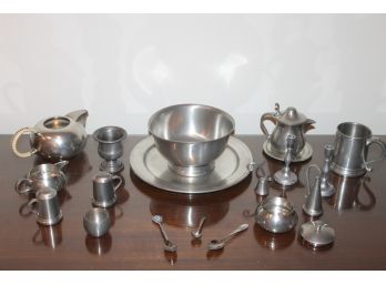 Large Lot Of Pewter And Silver Plate? Items Including Woodbury Pewterers, Royal Etc