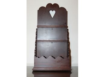 Williamsburg Restoration Wood Shelving Unit With Heart In Center