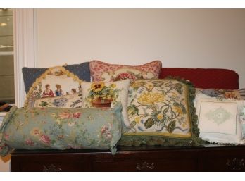 Collection Of 9 Miscellaneous Decorative Throw Pillows