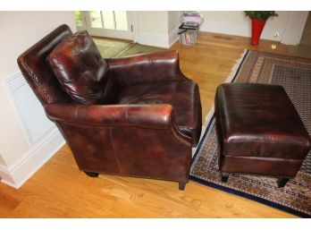 Nice Look Leather Chair With Matching Ottoman