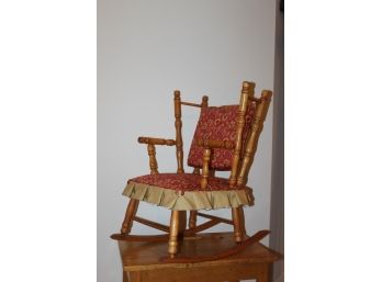 Vintage 4 Post Rocking Chair - Reupholstered Locally