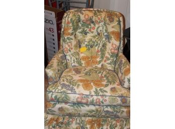 Ethan Allen Swival Rocker Chair In A Floral Print