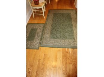 2 Green Matching Outdoor Rugs