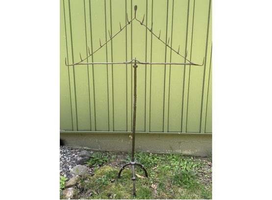 Large Early Hand Forged Iron Candle Holder
