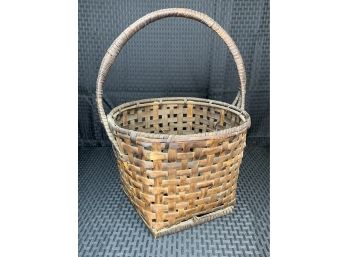 Vintage Woven Basket With Handle