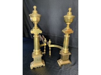 Large Antique Brass Andirons    A8