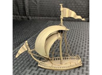 Small Metal Boat Sculpture