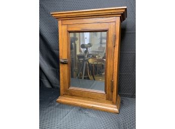 Antique Solid Oak Medicine Cabinet With Mirror
