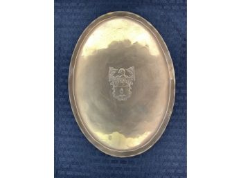 Solid Bronze Tray With Embossed Knight / Shield