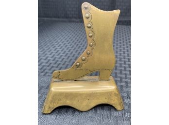 Antique Solid Brass Boot Display