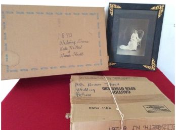 VERY RARE SET 1880 Wedding Dress And Portrait  Documenting It