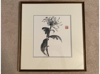 Oriental Brush Watercolor Original By Elaine Hawie Chedister (American, 1935 - 2019)