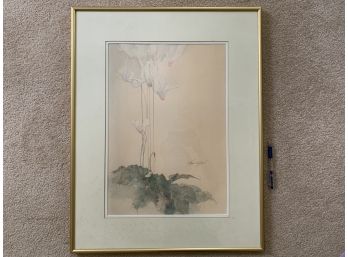 Hope Everson (American, 20th Century) Watercolor Of Orchid