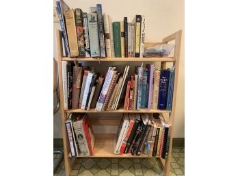 3-Tiered Wood Bookshelf Full Of Cookbooks (over 60)
