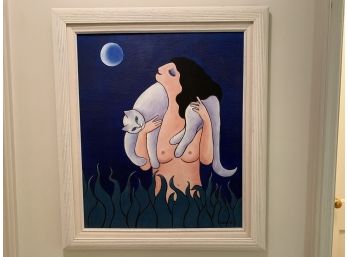 Original Painting, 'Moonstruck' By Dianne DeLong, 1994