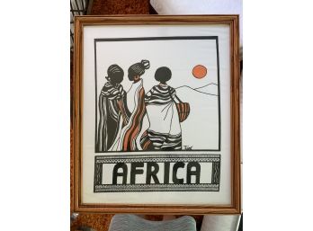 Custom Framed African Silk Screen