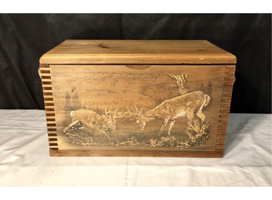 Evans Sports Handmade Wood Crate/Box With Bucks Painted On The Front