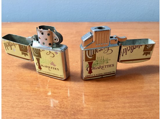 Pair Of Vintage Chesterfield Cigarette Lighters