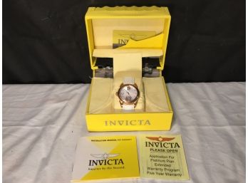 Invicta Angel Ladies Watch With White Leather Band