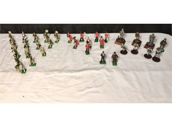 Small Metal British And Scottish Army Men Marching Band Figurines And More