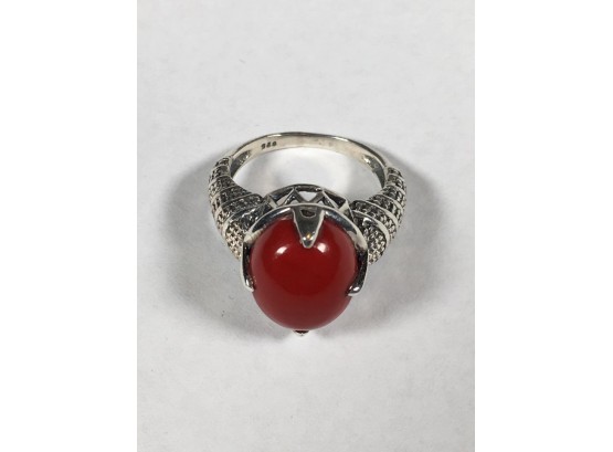 Lovely Sterling Silver / 925 Ring W/Carnelian - Deep Color W/Gift Box