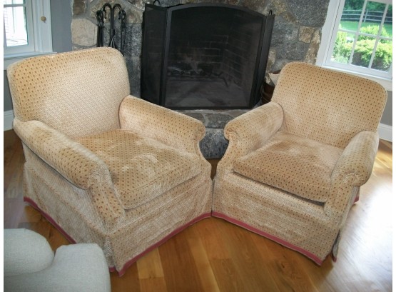 Pair Of Upholstered Chairs - Bought At LILLIAN AUGUST For $1,875 EACH ! ! !