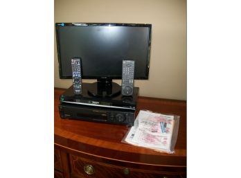 Three Piece Electronic Lot - ASUS Flat Screen TV, Blue Ray DVD & VHS  Player