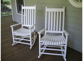 Great Pair Of White Porch Rockers (Direct From Maine)