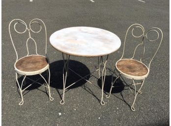 Adorable Vintage Ice Cream Parlor Set - 1940's Style - (Two Chairs & One Table)