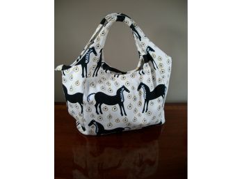 Marimekko Handbag - Made In Finland - W/HORSES - 100% Cotton (Looks New)