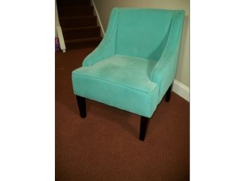 'Tiffany & Co. Blue' Upholstered Microfiber Modern Chair - Great Lines ! Great Color !