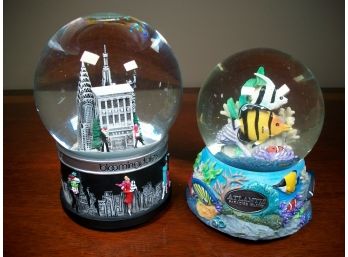 Two Expensive Snow Globes Bloomingdale Christmas & ATLANTIS Paradise Island