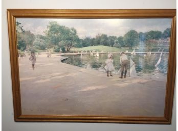 William Merrit Chase Framed Print Of Sailboats In The Park