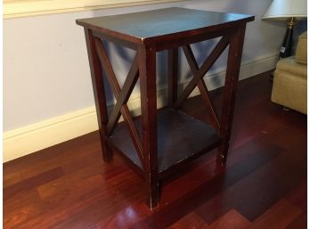 Two Tier Hardwood End Table