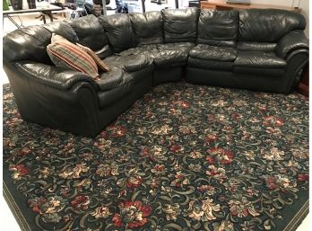 Dark Green Sectional Leather Couch